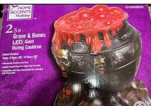 Home Accents Holiday 2.5 ft. Grave & Bones LED Giant Oozing Cauldron with Sound